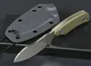 Promocja Small Survival Prosto Nóż 7Cr13mov Satin Blade Full Tang Green G10 Uchwyt Outdoor Camping Noże z Kydex