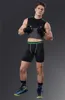 Erkeklerin Tracksits M/ L/ XL 2022 Moda Erkek Yelek Tops Fitness Şort Seti Erkek Spandex Sleeless Lingerie O boyun sıkıştırma iç çamaşırı