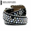 2022 Designer BeltSimon Riemen voor Heren Dames Glanzende diamanten riem Zwart op Zwart Blauw wit veelkleurig9621028