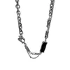 Pendentif Colliers Personnalité Cristal Gem Épissage Ot Boucle Collier Pour Femmes Hommes Hip Hop Chunky Chaîne En Acier Inoxydable Grunge BijouxPenda