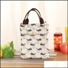 Storage Bags Home Organization Housekee Garden Female Lunch Food Box Bag Fashion Insated Thermal Picnic For Women Kids Men Cooler Tote Cas