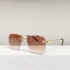 Clásico Cheetah Head gafas de sol de playa de verano gafas de conducción Diseñador para hombre Anteojos de moda Marco dorado sin marco Espejo reflectante Marco de metal Sombras femeninas