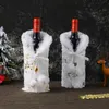 Andra hälsoskönhetsartiklar Holiday Wine Bottle Decors Bags Bottle Cover With Snowflake God juldekorationer Nyårspersoner Tool
