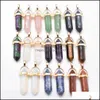 Arts And Crafts Arts Gifts Home Garden Natural Stone Amethyst Charms Hexagonal Healing Reiki Point Pendants For Jewelry Ma Dhghj