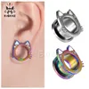 KUBOOZ Stainless Steel White Shell Cat Ear Plugs Piercing Tunnels Earring Gauges Body Jewelry Stretchers Expanders Wholesale 6mm to 16mm 24PCS