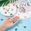 Charms 32pcs/doos gemengde hars vlinderbloemlegering emaille druppel hangers diy charm ketting oorbellen sieraden maken accessoiresscharms