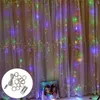 3m LED CORTINE String Fairy Lights Controle remoto USB 5V Luzes de cobre Decoração de Natal para casa de casamento Festas de festas de casamento Iluminação 8 Modos 3x3m 3x2m 3x1m