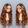 Highlights Strawberry Golden Brown V Part Body Wave Human Hair Wigs Honey Blonde Upart Wig Brazilian Unprocessed U shape None Lace Wig For Black Women