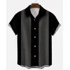 Striped Shirts for Men Button Up Short Sleeve Blouse Men's 50s Shirt Vertical Plus Size S-6XL Mens Bowling Dress 220322