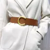 Belts Buckle Wide Belt Female Decoration Tide Waist Seal Dress Suit Coat Retro Smooth Black CamelBelts Fier22