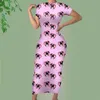 NoisyDesign Women Summer Dress Casual Plus Size 4XL Long Robe Lafy Retro Greyhound Dog Pattern Office Maxi Elegant Vestido 220627