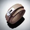 fashion brand jewelry real leather cuff genuine leather bracelet for women