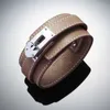 Modem￤rke smycken ￤kta l￤der manschett ￤kta l￤derarmband f￶r kvinnor201i