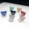 Universal Plast Finger Grip Ring Cat Face Holder Lazy Buckle 360 ​​Degree Mobiltelefon Folding Stand för iPhone13 12 11 xs Max Huawei Xiaomi Expanding Bracket