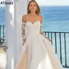 Abiti da sposa con abito da ballo con maniche lunghe applique in pizzo abiti da sposa taglie forti CL0955