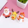 Figurines en PVC souple et Silicone, pendentif d'arbre de noël 3D, père noël bonhomme de neige, poupée Elk, jouets cadeaux pour enfants D013