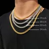 Kedjor hiphop 18k guld 6mm kedja för män halsband rostfritt stål pvd pläterad franco chainchains chainschains