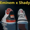 Heren basketbalschoenen Eminem x Shady Black Cat Racer Blue Fire Red Cool Gray Pine Green Fragment Laser Orange White Cement Trainers Sportsneakers