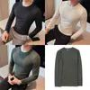 Moda 2022 Autunno Inverno New Waffle Fabric Solid T-shirt a maniche lunghe per uomo Abbigliamento Simple Slim Fit Casual Tee Shirt Homme Y220606