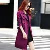 Spring Female Trench Coat for Women Turndown Collar Slim Fit Double Breasted Plus Size 3XL 4XL Womens Clothing 201030