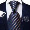 Hi-Tie Blue Business Solid100 Silk Mens Tieネック