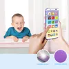 Kinder gefälschtes Smartphone-Spielzeug mit LED-pädagogischer englischer Musiksimulation, Lernen, USB-Anschluss, Touchscreen für Kind, Baby, Chrism 220715