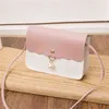 Fashion Pink Leather Crossbody Bags Women Girl 2022 Solid Color Shoulder Messenger Bag Ladies Pendant Pearl Travel Small Handbag G220531