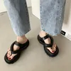 Fashion Thick-soled Flip Flops Spring Summer Beach Platform Slippers for Women Solid Color Roman Sandals