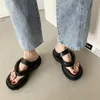 Modische Flip-Flops mit dicken Sohlen, Frühling, Sommer, Strand, Plateau-Hausschuhe für Damen, einfarbig, römische Sandalen