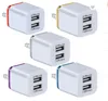 5V 2.1A Dual US Home Travel Wall Charger Power Adapter Plugs för iPhone Samsung S8 S10 Obs 10 HTC Android Phone PC Mp3