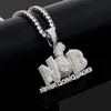 Pendentif Colliers Hip Hop CZ Pierre Pavé Bling Glacé NB Dollars Sac D'argent Pendentifs Collier Pour Hommes Rappeur Bijoux Drop ColliersPendentif