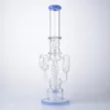 Spirale Percolateur Conduites D'eau Épaisse 7mm Grand Bongs En Verre Arroseur Perc Narguilés Unique Logo Huile Dab Rigs 14mm Joint Femelle Avec Bol Recycleur