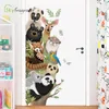 귀여운 동물 벽 스티커 도어 스티커 코너 장식 자체 접착제 홈 장식 아이 방 장식 아기 침실 장식 220523