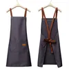 Customized personality signature mens and womens kitchen aprons home chef baking clothes with pockets adult bib waist bag 220608