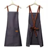 Fashion Apron Custom Unisex Work Apron For Men CanvasBlack Bib Adjustable Cooking Kitchen Apron For Women With Tool Bag 220608