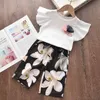 Bear Leader Girls Clothes Set Summer Children Clothing Short Sleeve T-shirt and Print Shorts 2 Pcs Girl Kids Clothes Suit 220425