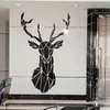 3D Deer Head Mirror Ticker Murowe DIY wiele rozmiarów Naklejki akrylowe Mural Sypialnia Sypialnia Dekoracja domu 220607