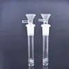 Super Glass Downstem Pipe 14mm 18mm Female Thick Glass Down Stem Diffuser Adapter for Glass Beaker Bongs Water Pipes with tobacco bowl