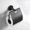 Toilet Paper Holder Black/Brushed Gold Stainless Steel Paper Hook Towel Rack Roll Paper Holder With Cover Hardware Accessories 220624