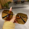 نظارة شمسية 2022 الموضة المعدنية كبيرة الحجم معادن التصميم العصري رجال نظارات الشمس خمر المرآة المرآة UV400