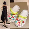 Slippers Clogs Sandals Women Summer Cute Funny Cartoon Anime Diy Necklaces Charm Hole Shoes Eva Cushion Garden Beach Outdoor Slides 220708