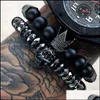 Charm Armbänder Schmuck Armband für Herren Krone CZ Zirkon Mann Homme Valentinstag Geschenk Drop Lieferung 2021 WRN0E