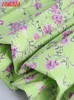 Tangada Женщины зеленый плиссированный цветочный принт мини -юбки винтаж высокая талия спины на молнии женские юбки Be521 220521