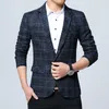 Mens Blazers Slim Fit Suits for Men Business Formal Blazer Mens Jackets de Casamento Macho Macho Menina Plaid Blazer Jaqueta 220705