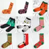 19 stilar Jul Halloween strumpor Barn Vuxen Xmas Pumpa Santa Claus Print Socks Bomull Unisex Mid Tube Socks