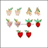 Dangle Chandelier Earrings Jewelry Modyle Korean Cute Crystal Fruit Drop For Women Fashion Rhinestone Boucle Doreille Party Jeweley Gifts