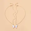 Hänge halsband 1Pair Beauty Futterfly For Women Girl Special Gift Mother Daughter Fine Chain Chokers Sister Friendant