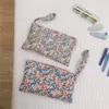 Bolsa de celular floral fresco com manuseio de saco de algodão pequenos fones de ouvido cosméticos bolsa de armazenamento mini sacos de pano