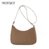 Niñas Breve Bolsos de mensajero casuales para mujeres Mujeres Color puro PU Hobos de hombro Bolso Casual Damas Mini Bolsos Monedero G220519