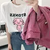 T-shirt femme design rose printemps été tigre hellstar nouveau manches courtes